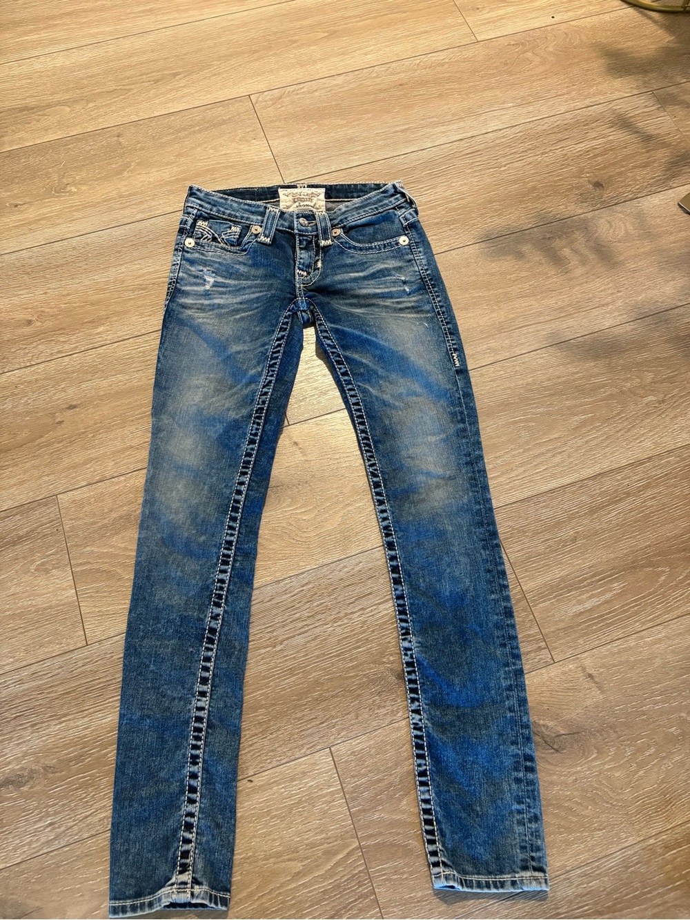 Big Star Women's Skinny Jeans in Washed Blue Denim - Picture 4 of 11